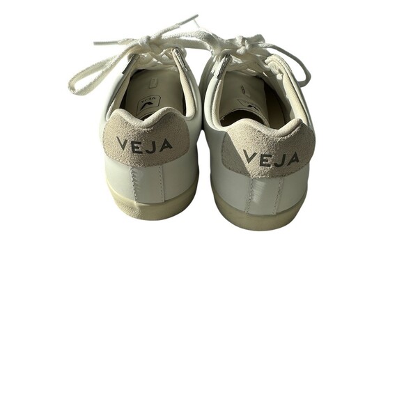Veja Esplar Low Top Sneakers Womens US 9 White Lace Up Logo Suede Heel - Picture 4 of 7